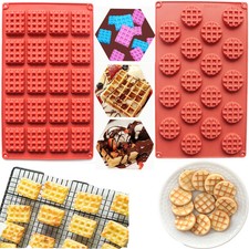 Silicone Waffle Chocolate Baking Mould Pan Cake Cookie Muffin Mold Bakeware Tray