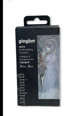 Gingher Stork Embroidery Scissors 3 1/2in.-8cm New In Box - Image 1 of 2