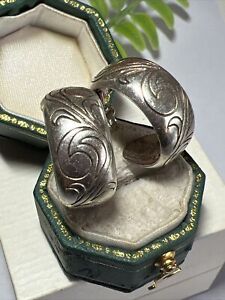 925 Sterling silver Vintage Hoop Dropper earrings Beautiful