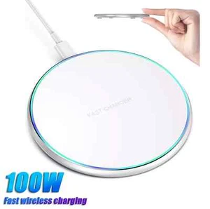 100W Super Fast Wireless Charger Charging Pad For Apple iPhone & SamsungUK - Picture 1 of 9