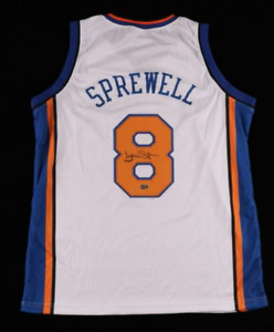 Latrell Sprewell Signed New York Knicks Jersey (Steiner) 4x NBA All Star Forward