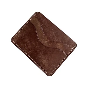 Echt Leder Herren Klein ID Kreditkartenetui Brieftasche Halter Slim Tasche Case - Picture 1 of 7