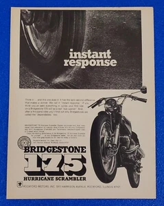 1967 BRIDGESTONE 175 HURRICANE SCRAMBLER JAPANESE MOTORCYCLE ORIGINAL PRINT AD - Picture 1 of 1