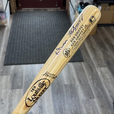 KEN GRIFFEY JR & SR JSA Certified Signed Auto 34" Baseball Bat /500 HOF - Image 1 of 4