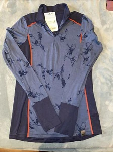 Helly Hansen Half  Zip Wool Women's Sweater Graphic Blue Medium BNWT $$$ - Picture 1 of 4