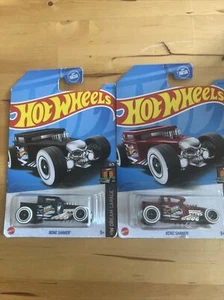 🔥🔥Hot Wheels (2) Bone Shakers (Red) (Black)  (Creased Hooks)  $12🔥🔥 - Picture 1 of 12