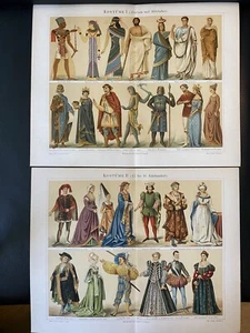 Konvolut antike Grafik Varia: historsische Kostüme - Chromolithografien um 1900 - Bild 1 von 23