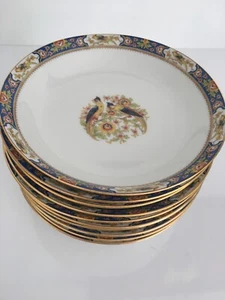10 Vintage Limoges France Bowls w/ Birds & Gold Trim D 7.25” Gorgeous - Picture 1 of 10