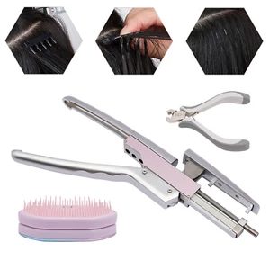 Kit de extensión de cabello humano conjunto máquina de extensión 6D salón fusión herramienta conector - Imagen 1 de 16