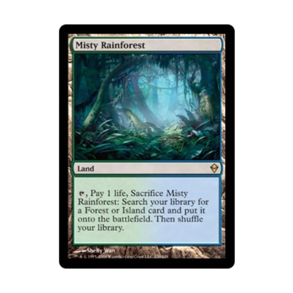 WOTC MtG Zendikar Misty Rainforest (R) (Foil) VG- - Image 1 of 1
