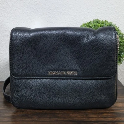 Michael Kors Bedford Double Gusset Pebble Leather Crossbody Bag Chain Purse - Image 1 of 4