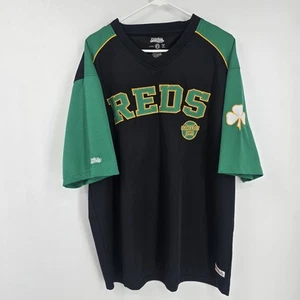MLB Cincinnati Reds St Patrick’s Day Jersey Sz XL Embroidered Clover Stitches - Picture 1 of 4