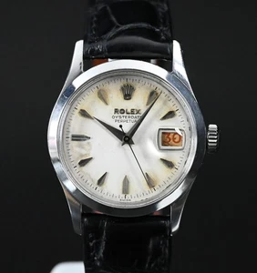 RELOJ ROLEX 6518 VINTAGE OYSTER PERPETUAL FECHA ESFERA BLANCA 34 MM (BUENO Y ORIGINAL) - Imagen 1 de 16