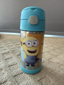 Minions THERMOS FUNTAINER 12 Ounce Stainless Steel Vacuum With Straw - Picture 1 of 8