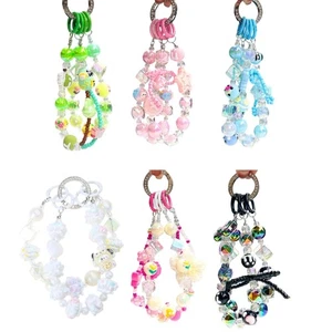 Elegant Handmade Beaded Bracelet Cellphone Strap Pendant Antilost Chain Jewelry - Photo 1 sur 13