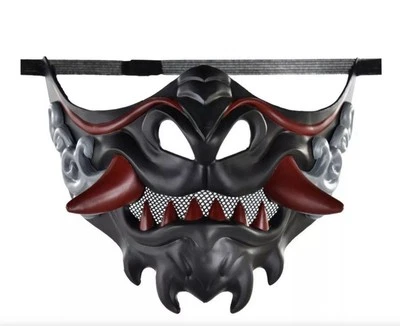 Máscara estilo Samurai Mortal Kombat media cara Burning Man Rave Festival Foto 1 de 4