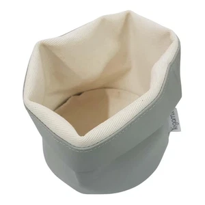 Korb Brotdose Kunstleder Grau Perle 11x11cm YEGAM - Bild 1 von 6