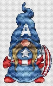 CAPTAIN AMERICA GONK CROSS STITCH PATTERN - Picture 1 of 2