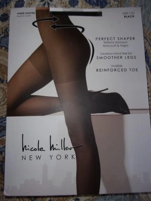 Nicole Miller New York Pantyhose Size CD Black Sheer Perfect Shaper New - Image 1 of 3