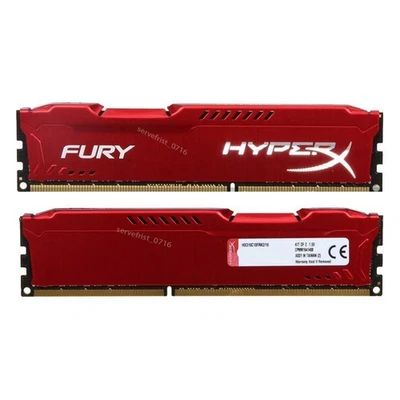 For FURY 16GB/2pcs 8GB DDR3-1600 PC3-12800 Desktop HX316C10FRK2/16 Memory Lot - Image 1 of 4