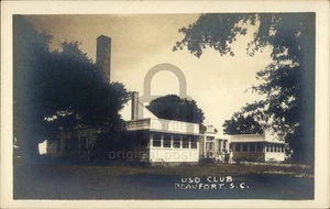 RPPC Beaufort,SC USO Club South Carolina c1940s Real Photo Postcard - Picture 1 of 5