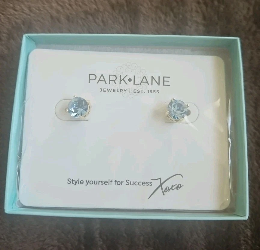 PENDIENTES DE IMPRESIÓN Park Lane Tachuelas Tono Dorado ~ Azul ~ NUEVO Foto 1 de 1