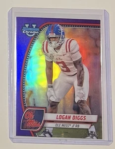 2024 Bowman U Chrome Logan Diggs #121 Purple Refractor /399 Ole Miss Rebels - Bild 1 von 2