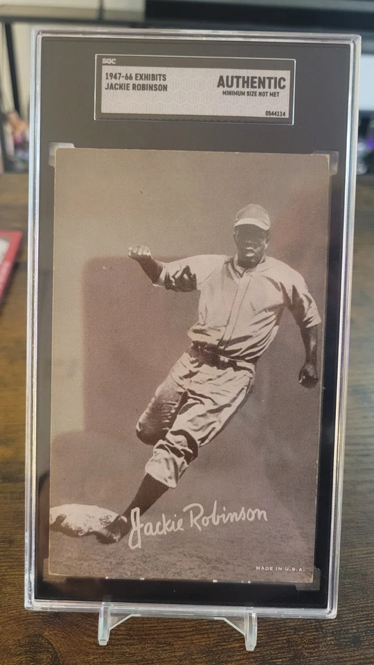 1947-66 EXHIBITS JACKIE ROBINSON DODGERS RC HOF SGC AUTHENTIC - Image 1 of 3