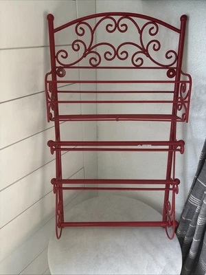 Metal Foil Saran Wrap Wax Paper Wall Hung Holder Retro Red - Image 1 of 4