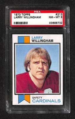 1973 TOPPS #213 LARRY WILLINGHAM PSA 8 NM-MT 03698732  - Image 1 of 3