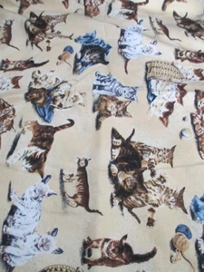 WHISKERS & PAWS - 1 YARD BY HOFFMAN - CAT THEMED - Picture 1 of 2