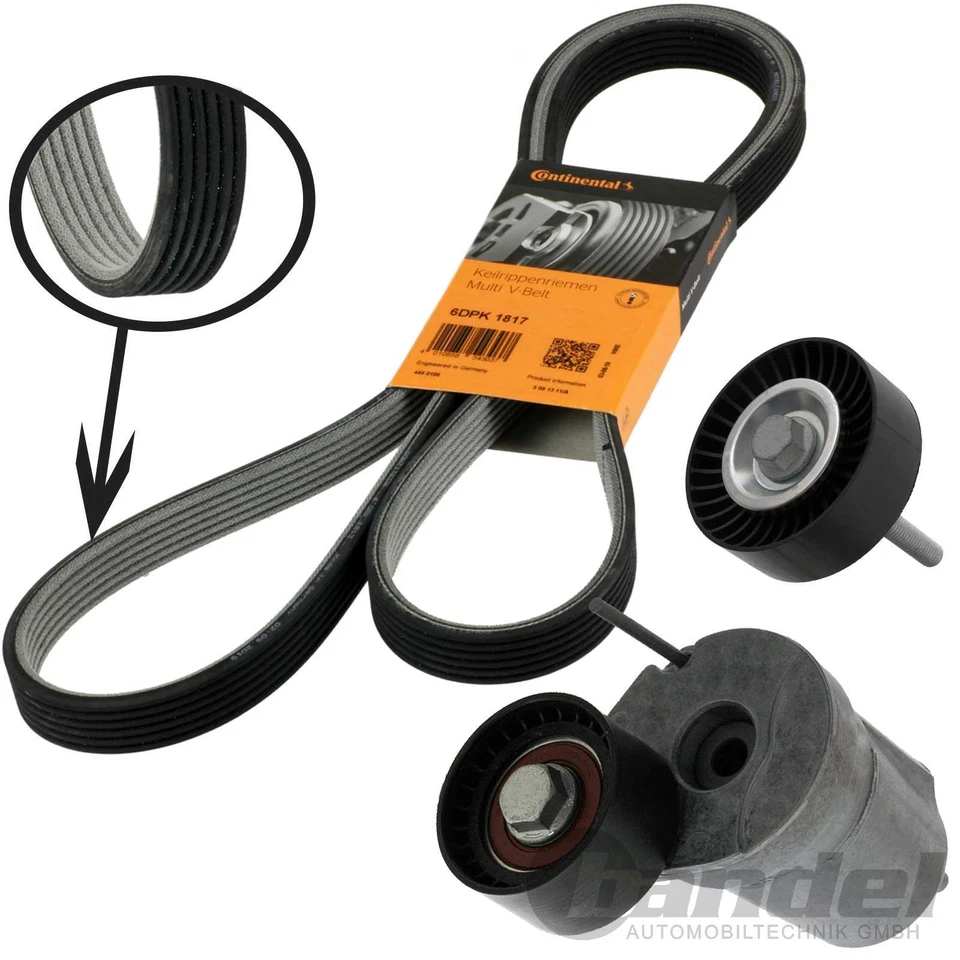 CONTI KEILRIPPENRIEMEN+SPANNER+UMLENKROLLE passend für BMW E60 E81 E90 E84 E83 - Bild 1 von 3