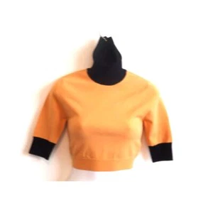 NWT Victor Glemaud Long Sleeve Cropped Turtleneck Cafe Au Lait Sweater NWT 295 M - Picture 1 of 12