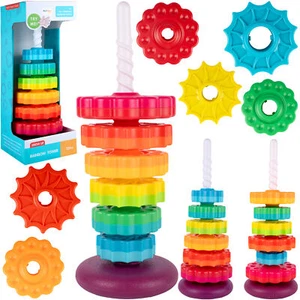 MalPlay Bunte Stapelturm Motorik kreative Pyramide Turm 6Scheiben Twisted Kinder - Bild 1 von 12
