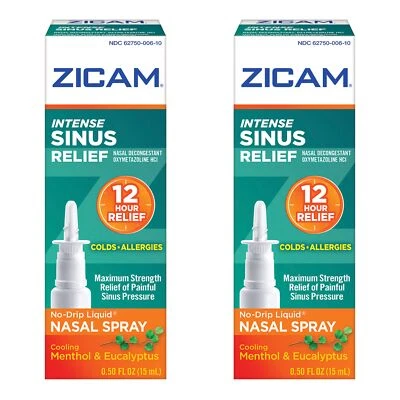 Paquete de 2 gel nasal líquido para alivio sinusal intenso Zicam de 0,50 oz cada uno Foto 1 de 4
