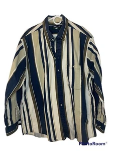 Trader Bay Mens Multicolor Long Sleeve Striped Button Front Shirt Size XL Tall - Picture 1 of 6