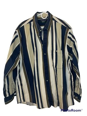 Trader Bay Mens Multicolor Long Sleeve Striped Button Front Shirt Size XL Tall - Image 1 of 4