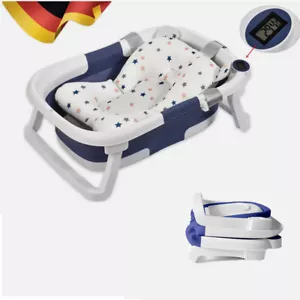 Baby Badewanne Faltbar Baden 3-in-1 Anti-Rutsch mit Kissen Temperaturanzeige - Bild 1 von 11