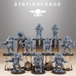 Stationforge Miniatures - Scavenger Cyborgs Roboter - 10 Figuren - 28mm Tabletop - Bild 1 von 6