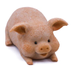 Cute Little Piggy Laying Smiling Pig Figurine 2.5" Long New In Box! - Picture 1 of 3