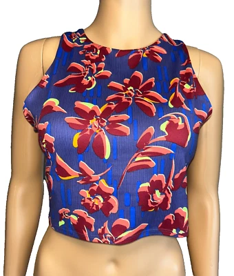 Sujetador corto Athleta floral espalda cruzada incorporado talla grande usado excelente D51 Foto 1 de 4