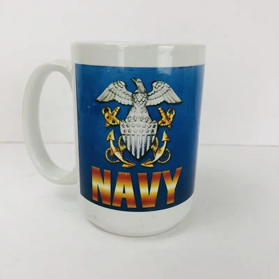 Taza de café de la Marina de los Estados Unidos Taza Eagle Sheild Anclas Bandera Chocolate caliente Taza de té Foto 1 de 4