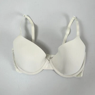 Calvin Klein T Shirt Bra Size 32D White Lace Underwire Padding F3004 - Image 1 of 4