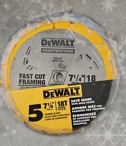 Dewalt 7-1/4" 18T Carbide Teeth Framing Blades 5pk - Picture 1 of 2