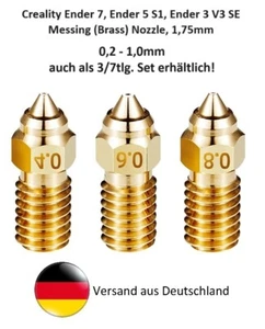 Ender 7, 5 S1, 3 V3 SE, Messing/Brass Nozzle/Düse,0,2/0,3/0,4/0,5/0,6/0,8/1,0mm - Bild 1 von 8