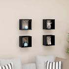 NNEVL Wall Cube Shelves 4 pcs High Gloss Black 22x15x22 cm