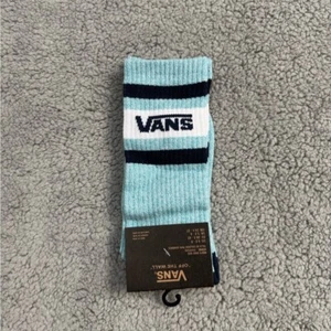 Vans Drop V Crew Socks Mens Womens 6.5-9 Blue White Black Stripe Classic Logo - Picture 1 of 2