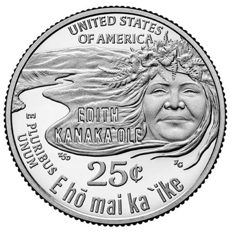 2023 S Proof Edith Kanaka'ole 99.99% Silver American Women Quarter Pre-Sale Cover