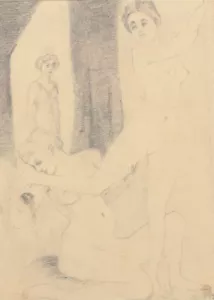 Arthur RUDOLPH (1885-1959) Körperwäsche Erotische Jugendstil Zeichnung 1917 - Bild 1 von 11