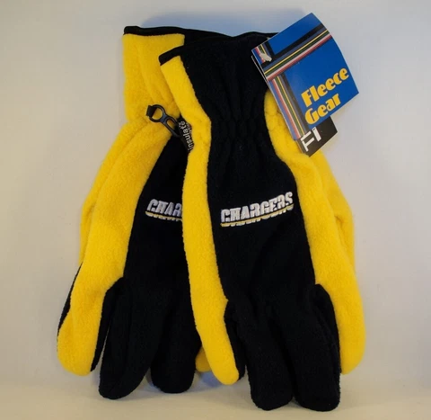 San Diego Chargers NFL Mens Thinsulate Fleece Gloves Navy Gold Cover